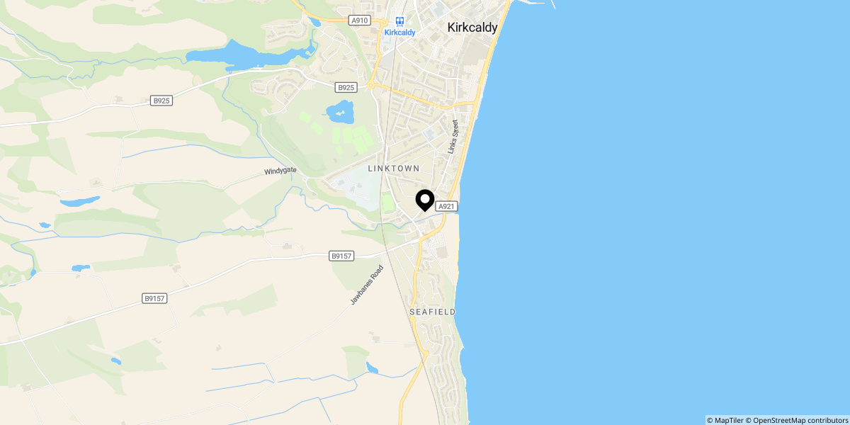 Approximate location of Mill Street, Kirkcaldy, KY1 1AD