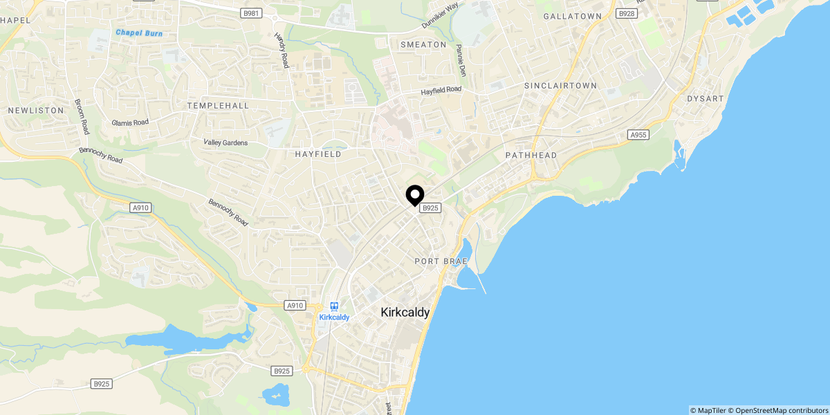 Approximate location of Marywell, Kirkcaldy, KY1 2RJ
