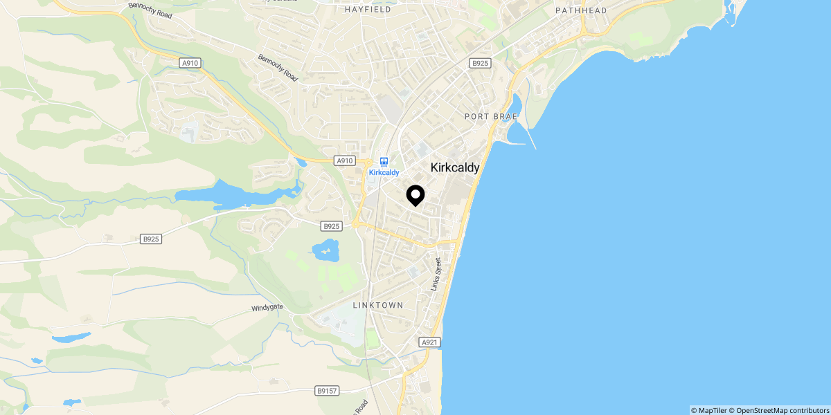 Approximate location of East Fergus Place, Kirkcaldy, KY1 1XE
