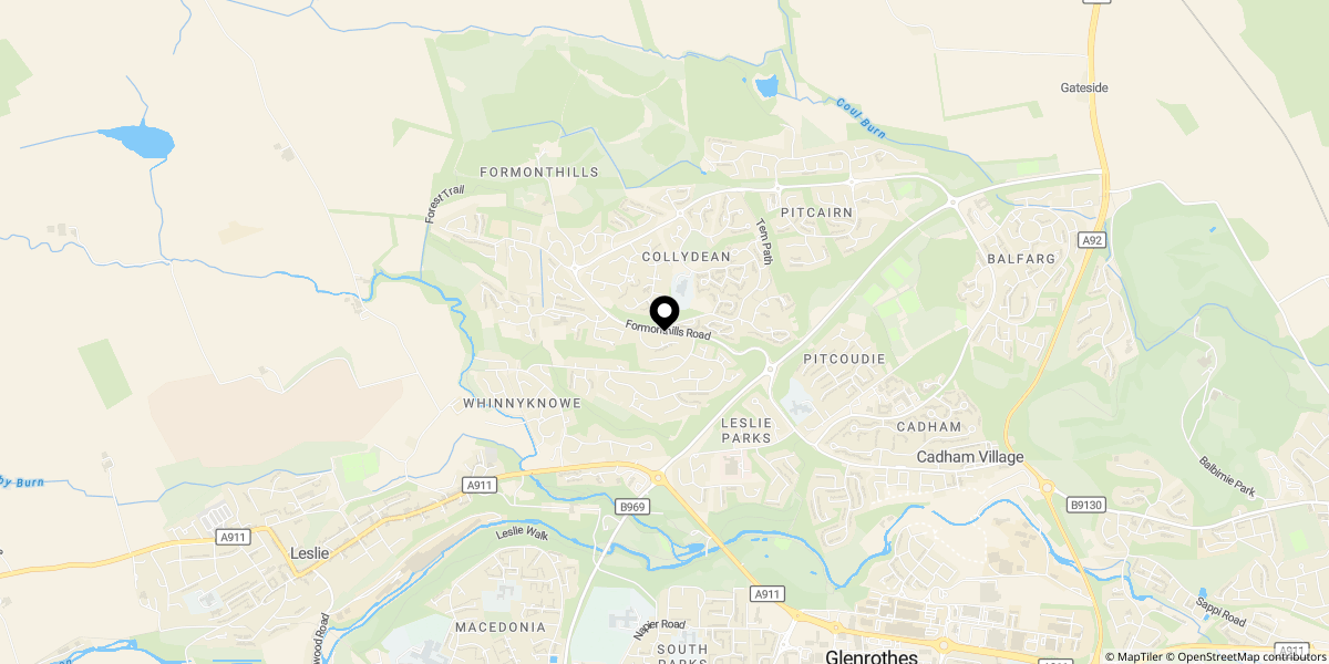 Approximate location of Lennox Court, Glenrothes, KY6 3PP