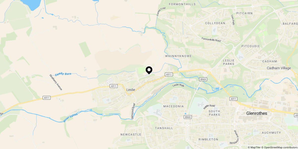 Approximate location of Ballinbreich Terrace, Leslie, Glenrothes, KY6 3HA