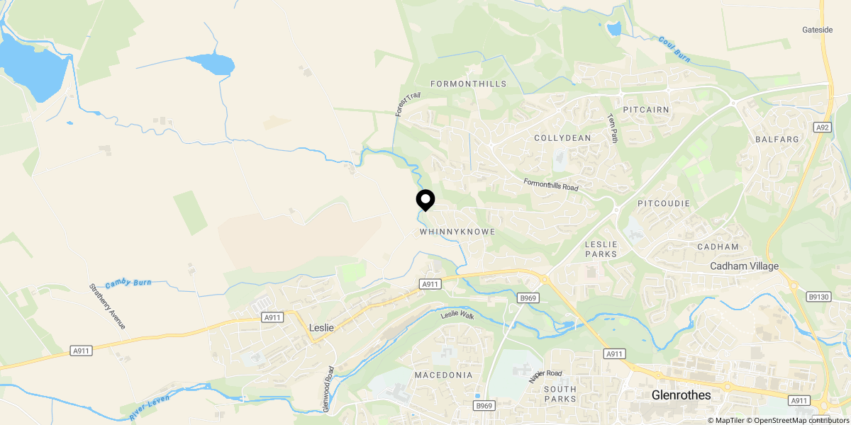 Approximate location of Greenwell Park, Glenrothes, KY6 3QH