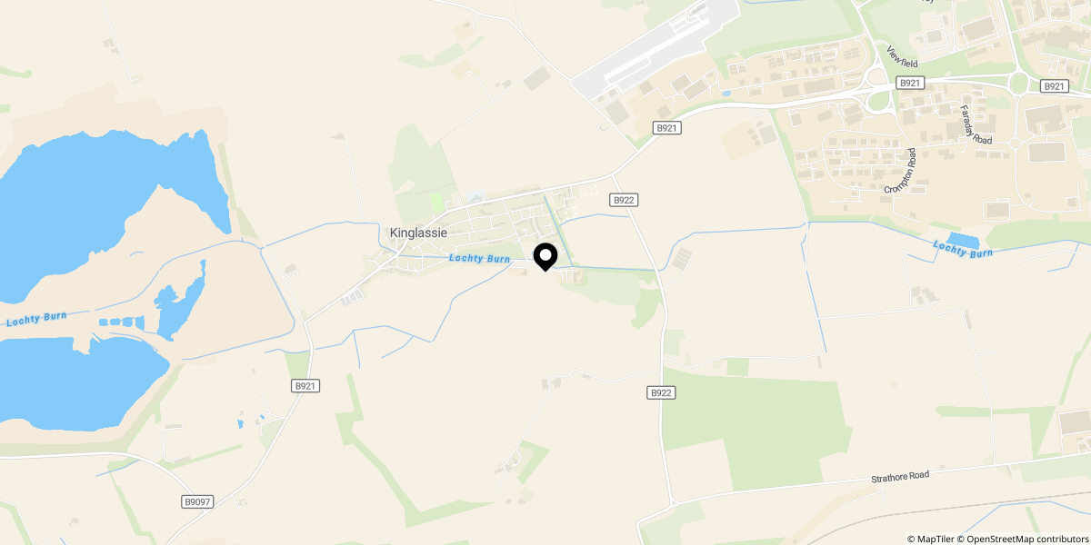 Approximate location of Lochty Drive, Kinglassie, Lochgelly, KY5 0YW