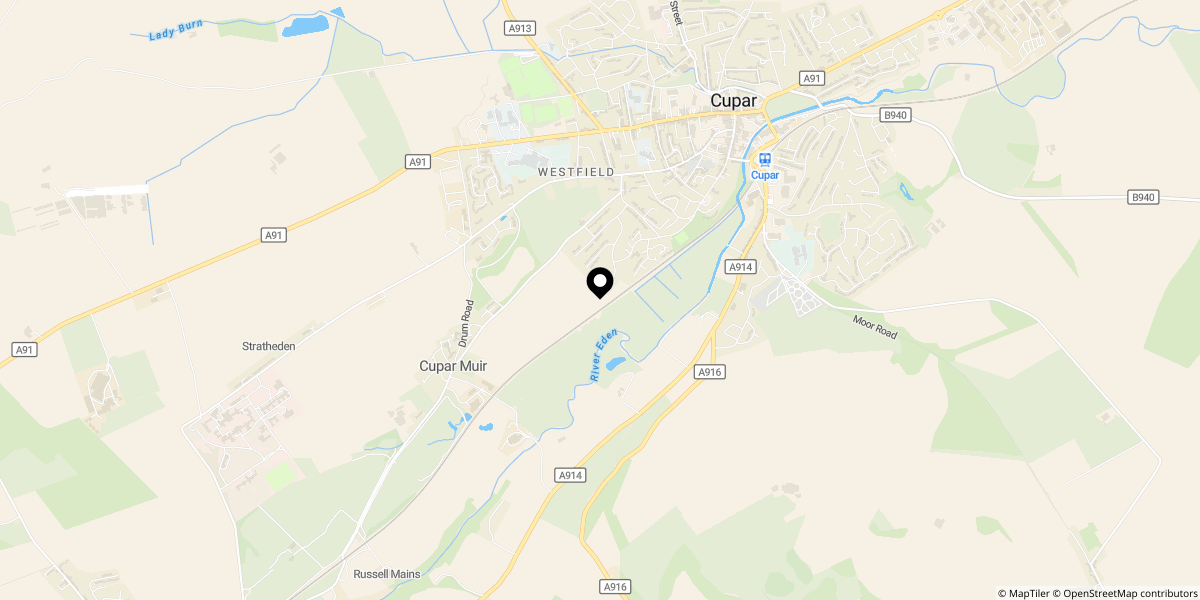 Approximate location of Halyburton Place, Cupar, KY15 5DZ