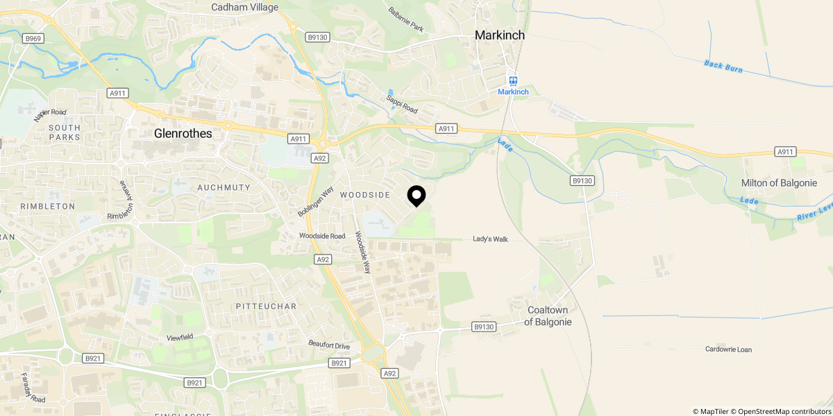 Approximate location of Carleton Avenue, Glenrothes, KY7 5AJ