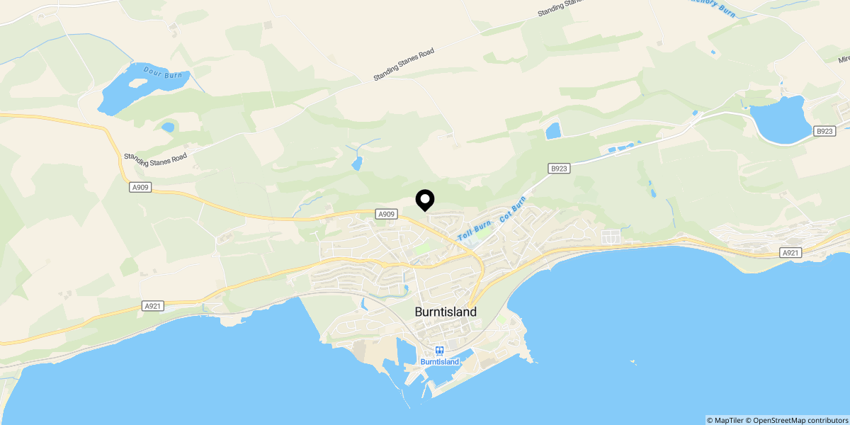 Approximate location of Landale Gardens, Burntisland, KY3 9HN